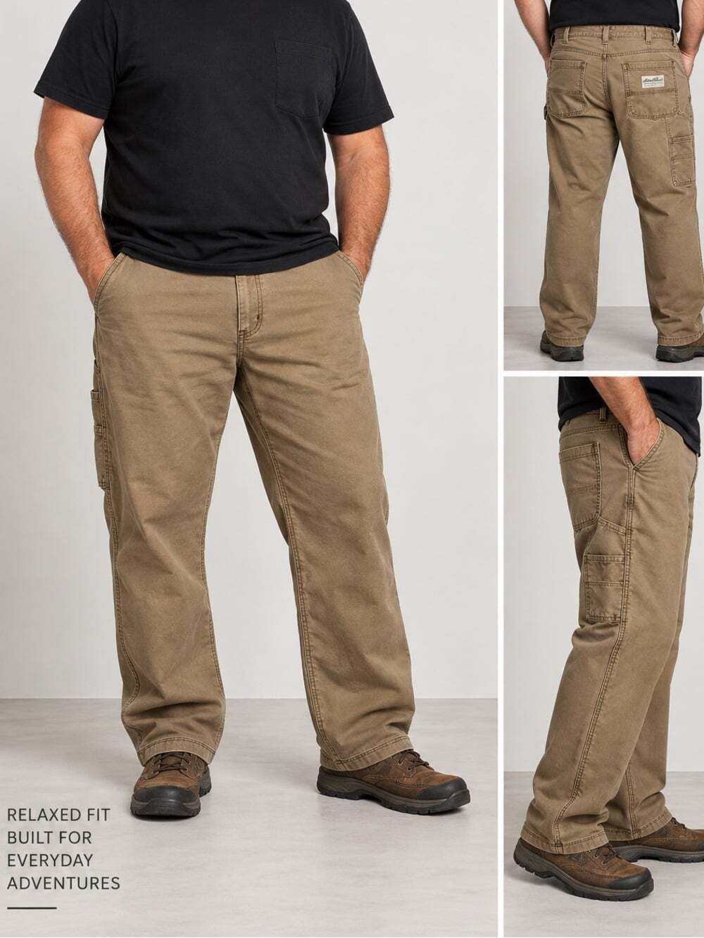 Eddie Bauer Men’s Easy Fit Carpenter Utility Pants W36 L30 Brown Workwear
